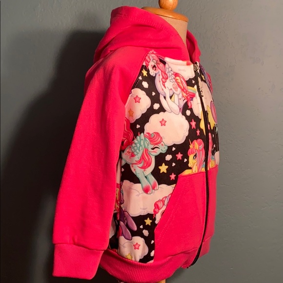 Kids zipper hoodie Unicorn pink size 2 years - Picture 4 of 5